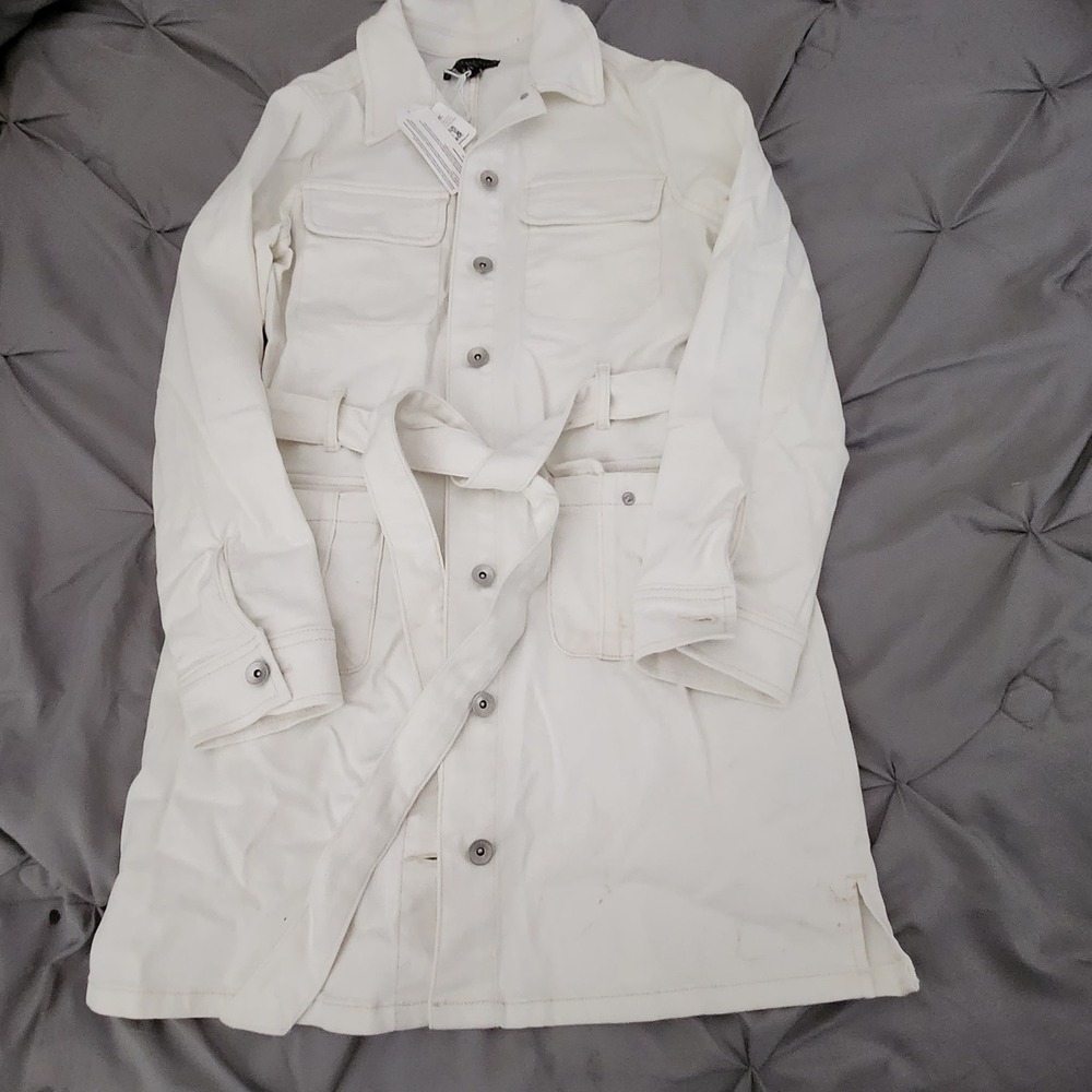 Sanctuary Denim White Utility Shirt Dress NWT Belted Long Sleeve Womens Small